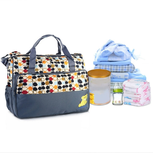 5PCS Per Set Baby Nappy Diaper Bags Set Mummy Diaper Shoulder Bags
